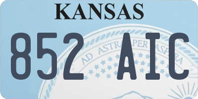 KS license plate 852AIC