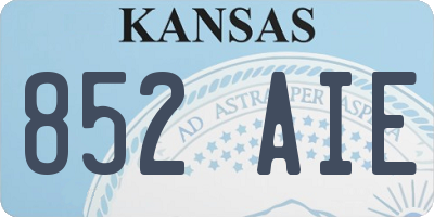 KS license plate 852AIE