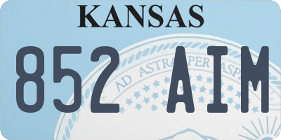 KS license plate 852AIM