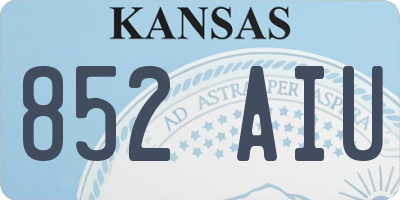 KS license plate 852AIU