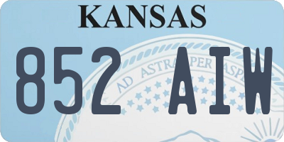 KS license plate 852AIW