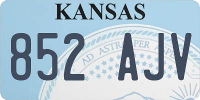 KS license plate 852AJV