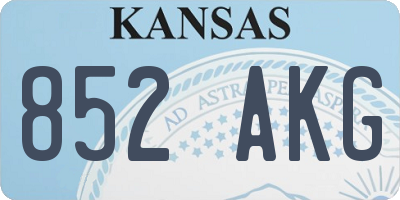 KS license plate 852AKG