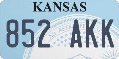 KS license plate 852AKK