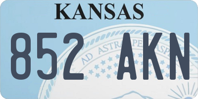 KS license plate 852AKN