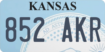 KS license plate 852AKR