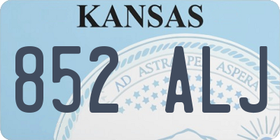 KS license plate 852ALJ