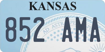 KS license plate 852AMA