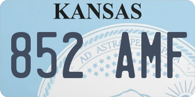 KS license plate 852AMF