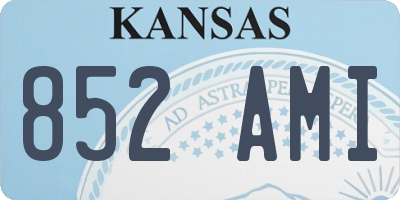 KS license plate 852AMI