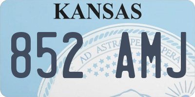 KS license plate 852AMJ
