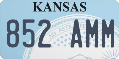 KS license plate 852AMM