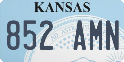 KS license plate 852AMN