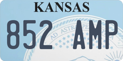KS license plate 852AMP