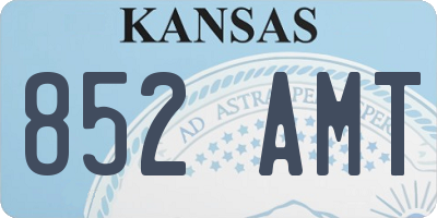 KS license plate 852AMT
