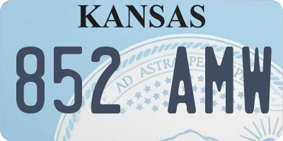 KS license plate 852AMW