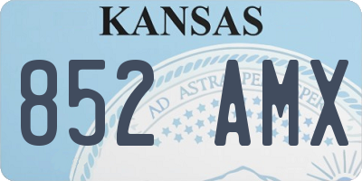 KS license plate 852AMX
