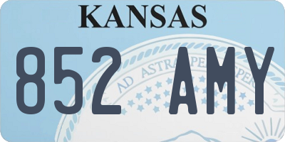 KS license plate 852AMY
