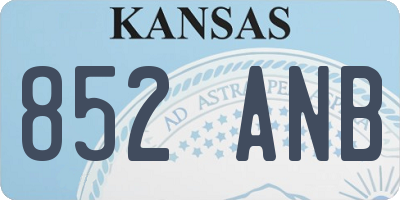 KS license plate 852ANB