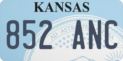 KS license plate 852ANC