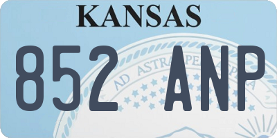 KS license plate 852ANP