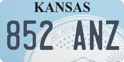 KS license plate 852ANZ