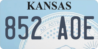 KS license plate 852AOE