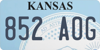 KS license plate 852AOG