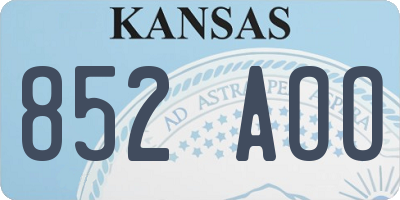 KS license plate 852AOO