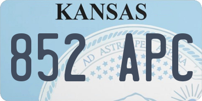KS license plate 852APC