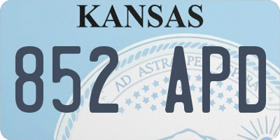 KS license plate 852APD