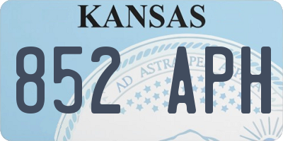 KS license plate 852APH