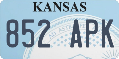 KS license plate 852APK