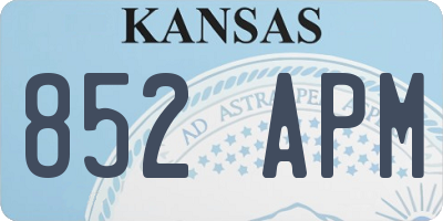 KS license plate 852APM