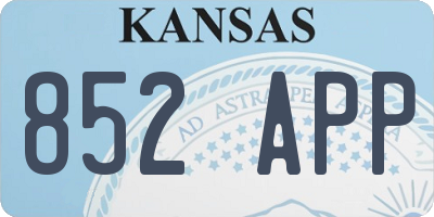 KS license plate 852APP