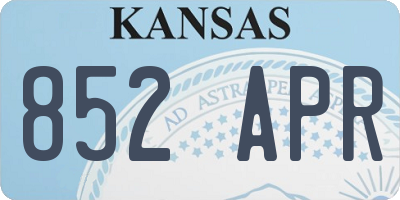 KS license plate 852APR