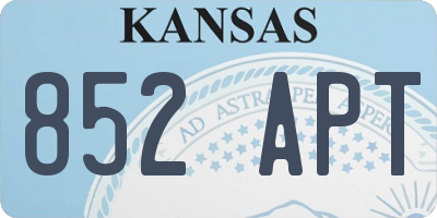 KS license plate 852APT