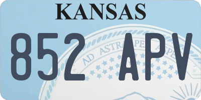 KS license plate 852APV