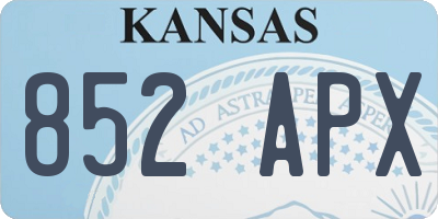KS license plate 852APX