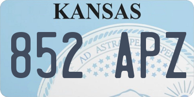 KS license plate 852APZ