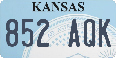 KS license plate 852AQK