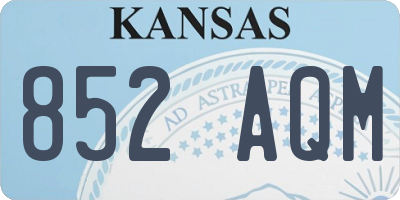 KS license plate 852AQM