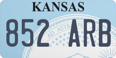 KS license plate 852ARB