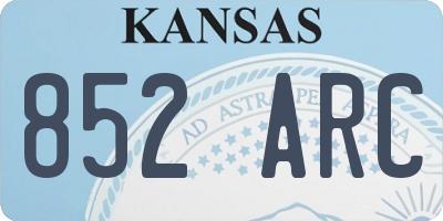 KS license plate 852ARC