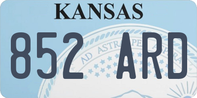 KS license plate 852ARD