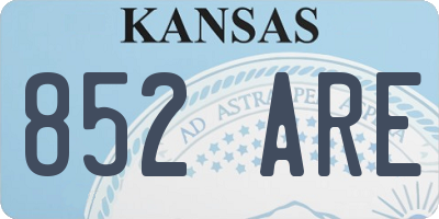 KS license plate 852ARE