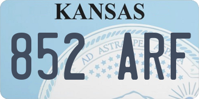 KS license plate 852ARF