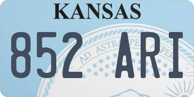 KS license plate 852ARI