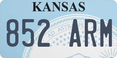 KS license plate 852ARM