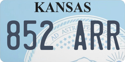 KS license plate 852ARR